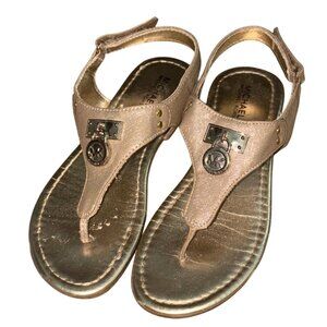 Michael Kors Little Girls Sandals W/ Back Strap-Gold-Size 1-Fair